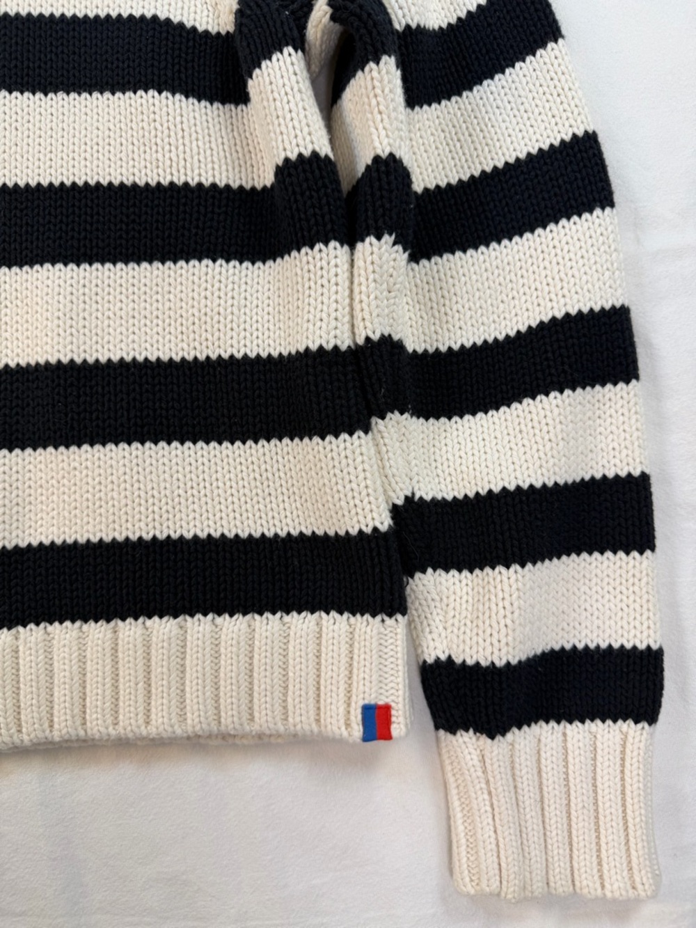 Kule The Matey Black & Cream Striped Cotton Knit Sweater Small EUC - Picture 5 of 12